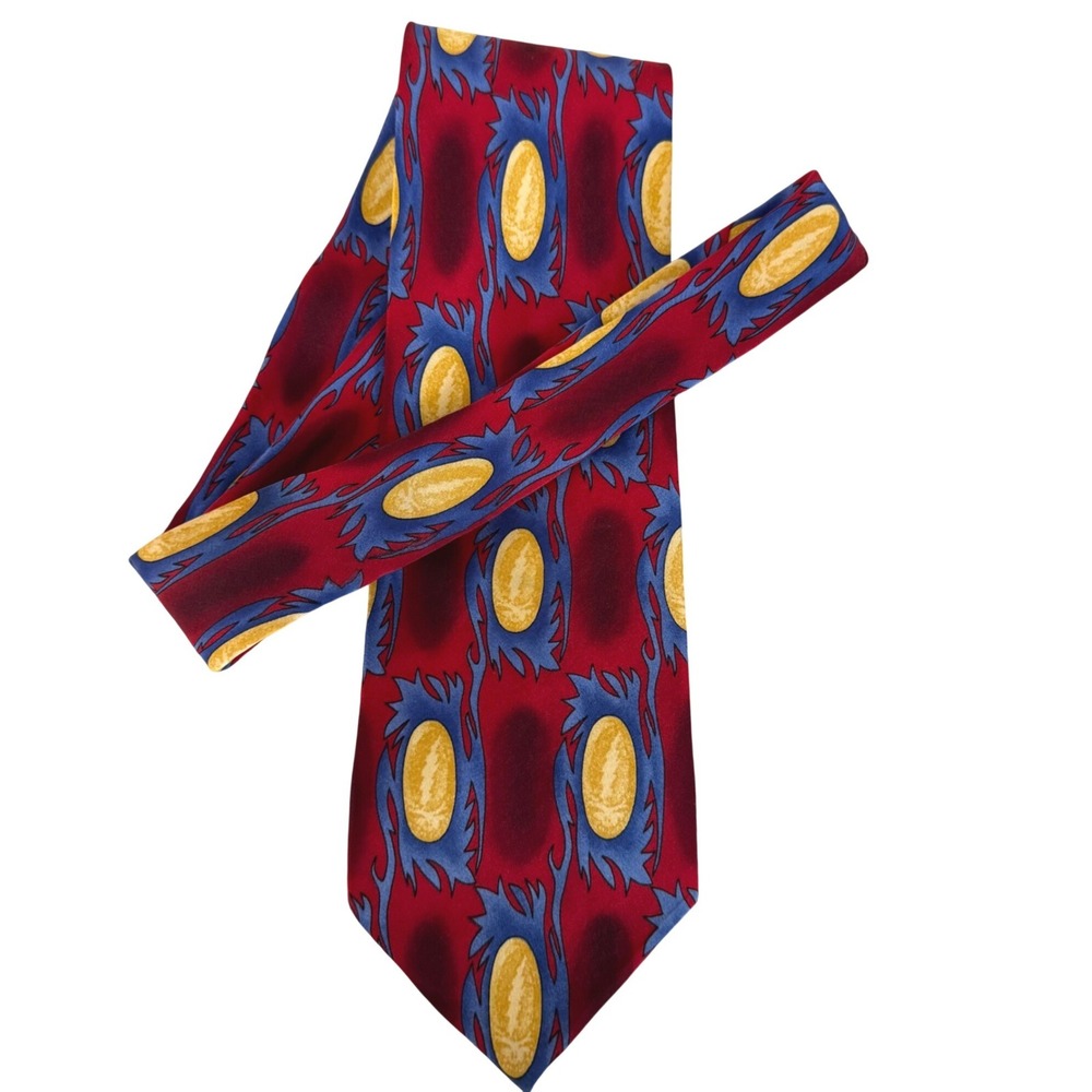Grateful Dead Stealie Second Set Silk Tie Red/Blue